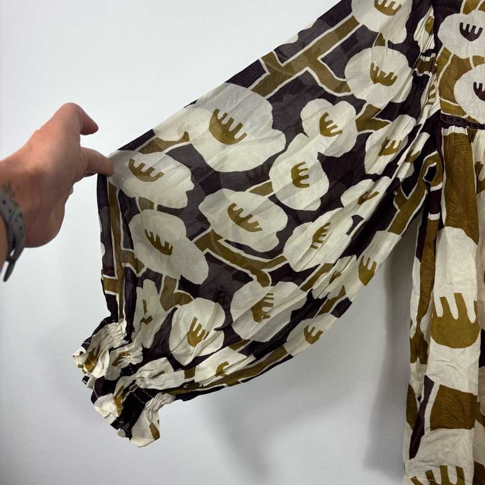 Anthropologie Bl-nk London Miranda Peasant Top Womens S Balloon Sleeve Retro - Picture 4 of 8